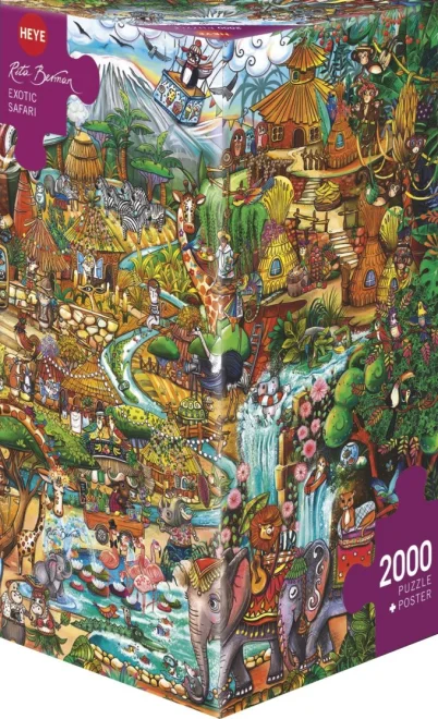 Puzzle Heye 2000 dielikov Triangular Rita Berman - Exotické safari