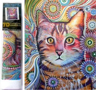 Diamantové malování 7D Udivená kočka 30x40cm