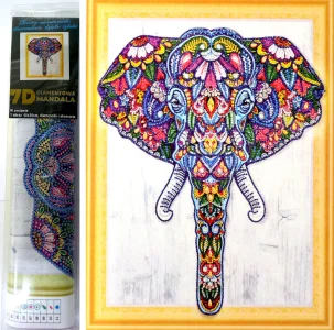 Diamantové maľovanie 7D Slon 40x30cm