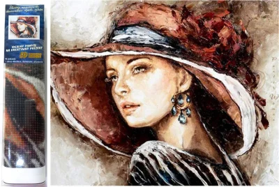 Diamantové maľovanie Dáma v klobúku 40x30cm