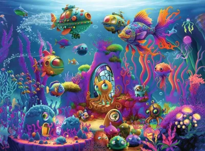 Puzzle Mimozemšťani v oceánu XXL 150 dílků