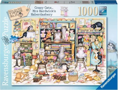 Puzzle Crazy Cats: Hrátky rozdováděných koček v galanterii 1000 dílků