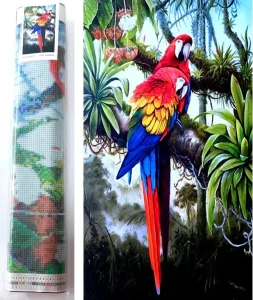 Diamantové malování Barevní papoušci 80x40cm