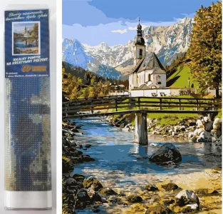 Diamantové malování Kostel v Ramsau 40x30cm