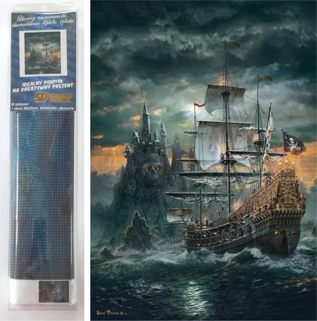 Norimpex Diamantové maľovanie Pirátska loď 40x30cm