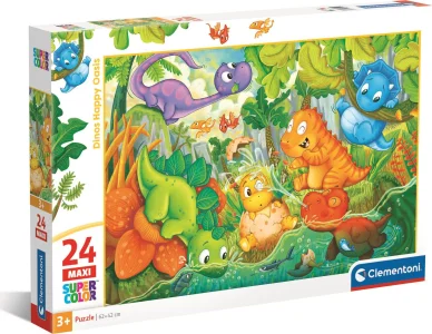 Puzzle Šťastná oáza dinosaurů MAXI 24 dílků