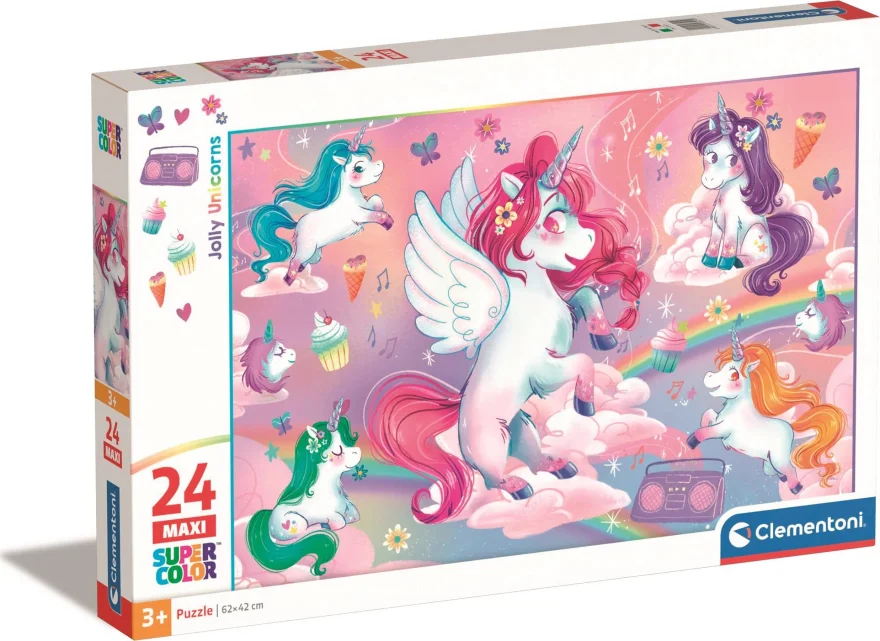 Clementoni Puzzle Veselí jednorožci MAXI 24 dielikov