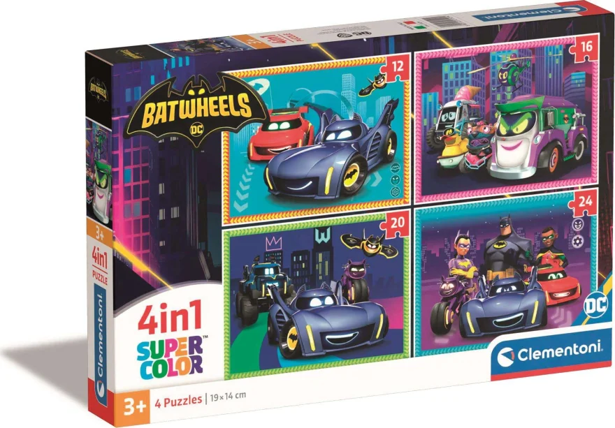 Clementoni Puzzle Batwheels 4v1 (12+16+20+24 dielikov)