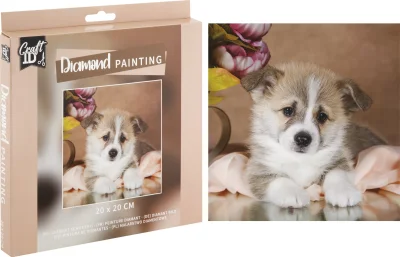 Diamantové malování Roztomilé štěně 20x20cm