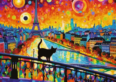 Puzzle Mačka v Paríži 1000 dielikov