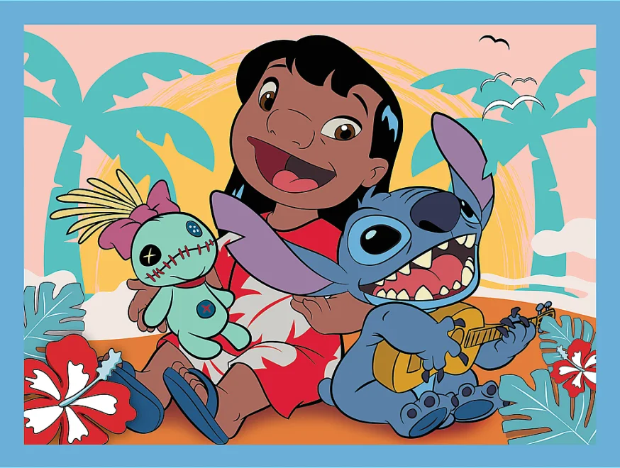 Trefl Sada 3v1 Lilo&Stitch: Šťastný deň (2x puzzle + pexeso)