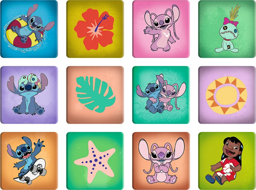 Trefl Sada 3v1 Lilo&Stitch: Šťastný deň (2x puzzle + pexeso)