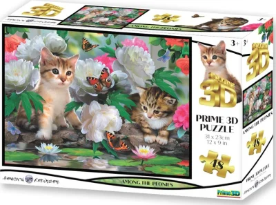 Puzzle s 3D efektom Prime3D 48 dielikov Medzi pivonkami