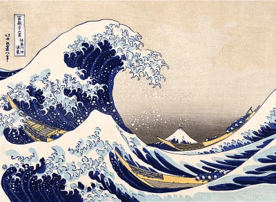Dřevěné puzzle Art: Hokusai - Velká vlna Kanagawa 200 dílků