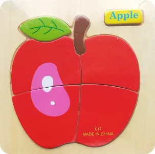 Dřevěné puzzle Ovoce: Jablko 7 dílků