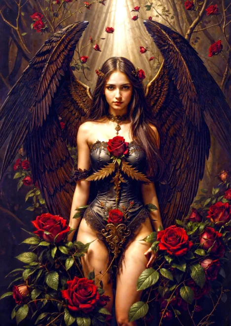 ENJOY Puzzle Temný anjel 1000 dielikov