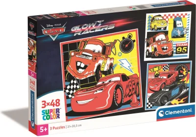 Puzzle Auta: Glow Racers 3x48 dílků