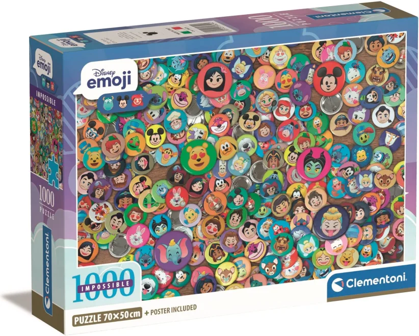 Clementoni Puzzle Impossible Disney odznaky 1000 dielikov