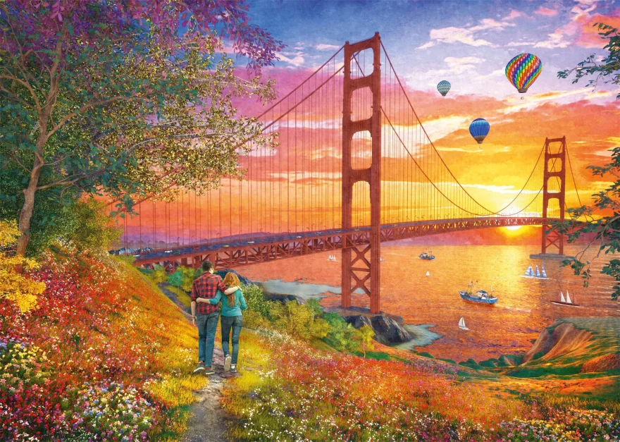 Schmidt Puzzle Prechádzka k mostu Golden Gate 2000 dielikov