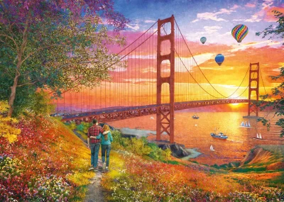 Puzzle Procházka k mostu Golden Gate 2000 dílků