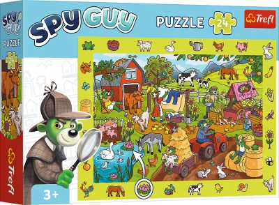 Puzzle s hledáním obrázků Spy Guy: Farma 24 dílků