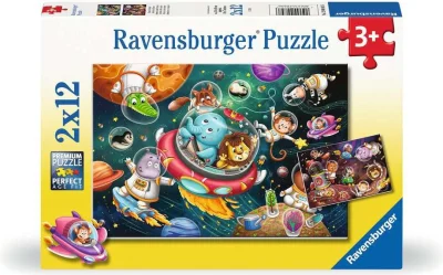 Puzzle Zvieratká vo vesmíre 2x12 dielikov