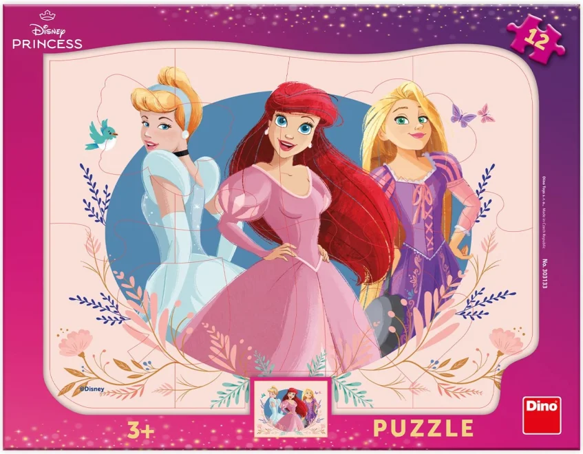 Dino Puzzle Disney princezné 12 dielikov