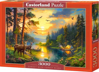 Puzzle Západ slunce nad řekou 3000 dílků