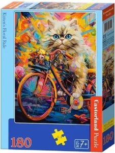 Puzzle Mačka na bicykli 180 dielikov