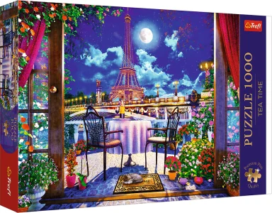 Puzzle Premium Plus Tea Time: Noční Paříž 1000 dílků