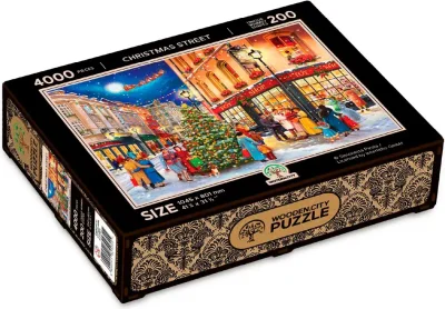 Dřevěné puzzle WOODEN CITY 4000 dílků Vánoční ulice