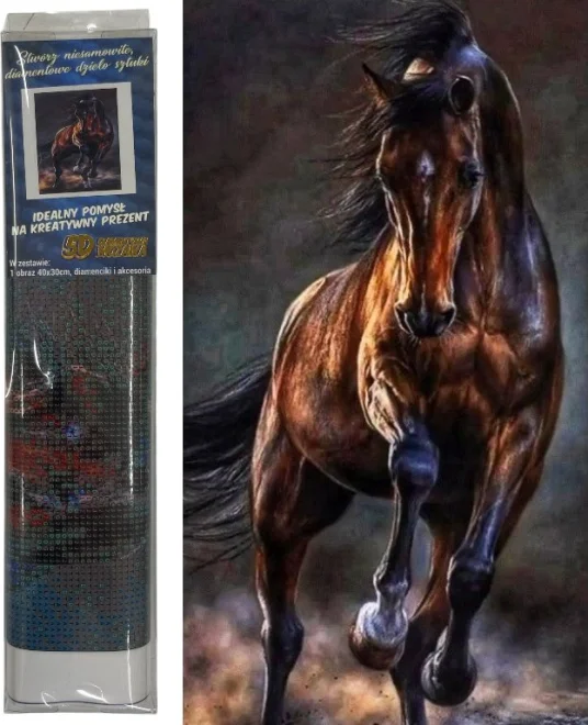 Norimpex Diamantové maľovanie Divoký kôň 40x30cm