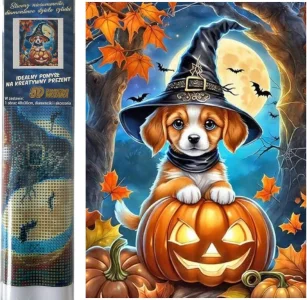 Diamantové maľovanie Halloweenske šteniatko 40x30cm