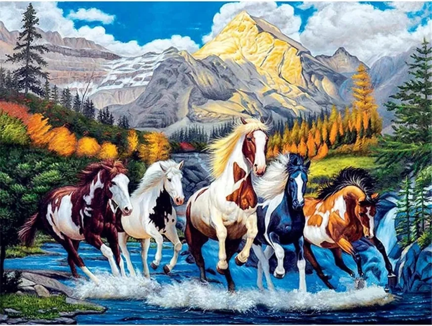 Norimpex Diamantové maľovanie Divoké stádo 40x30cm