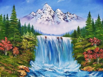 Diamantové maľovanie Horský vodopád 40x30cm