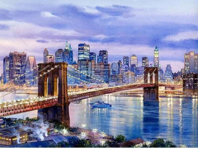 Diamantové maľovanie Brooklynský most 40x30cm