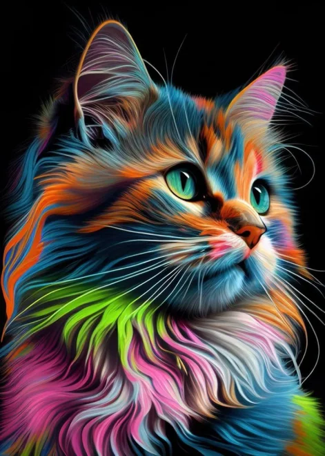 Norimpex Diamantové maľovanie Umelecká mačka 40x30cm