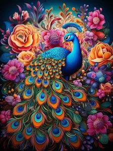 Diamantové maľovanie Páví nádhera 40x30cm
