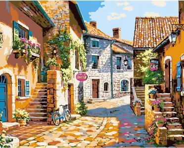 Diamantové maľovanie Dláždená ulička 40x30cm