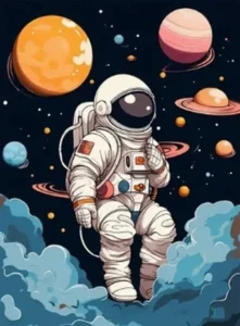 Diamantové maľovanie Astronaut 40x30cm