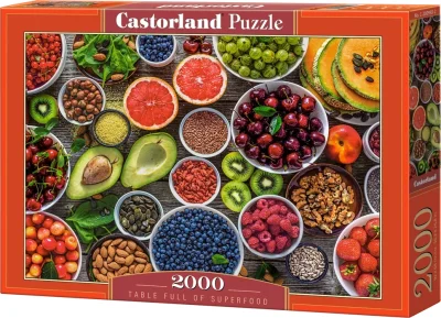 Puzzle Stôl plný zdravého jedla 2000 dielikov