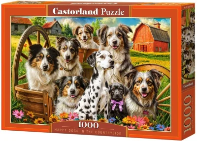 Puzzle Šťastné psy na vidieku 1000 dielikov