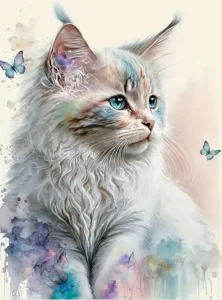 Diamantové maľovanie Biele mačiatko 40x30cm
