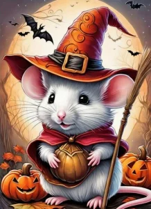 Diamantové maľovanie Halloweensky myšiak 40x30cm