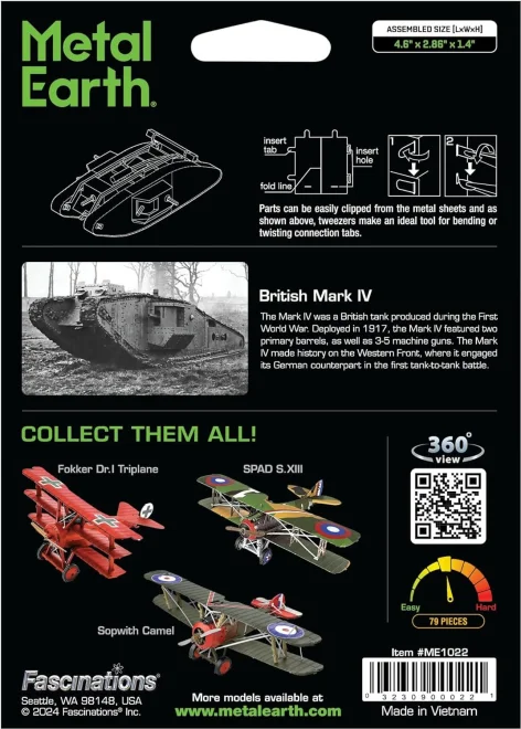 METAL EARTH 3D puzzle British Mark IV (1:68)