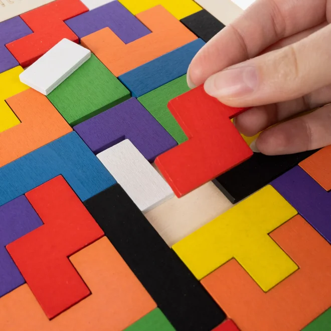 Kruzzel Drevené puzzle Tetris