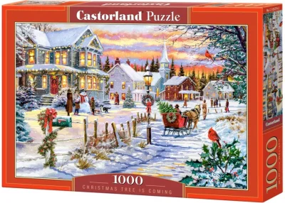 Puzzle CASTORLAND 1000 dílků Přijíždí vánoční stromeček