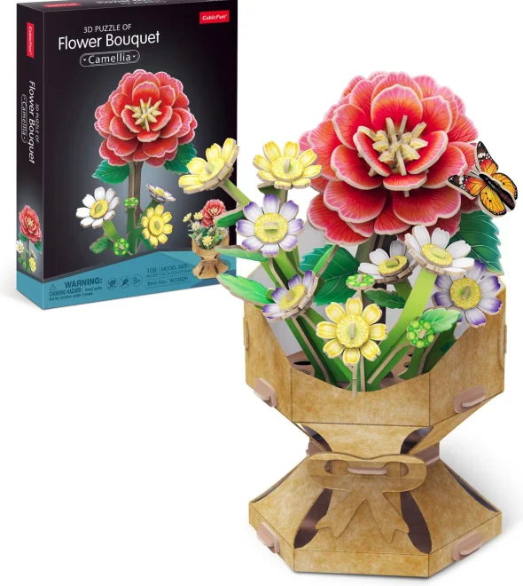 3D puzzle CubicFun Kytica: Kamélie 109 dielikov