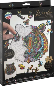 Drevené puzzle Moxy so stojanom Tiger 130 dielikov
