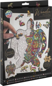 Drevené puzzle Moxy so stojanom Korytnačka 130 dielikov